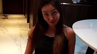 POV Stepmom Alina Rai Secret Kitchen Blowjob Under Table Cock Stare