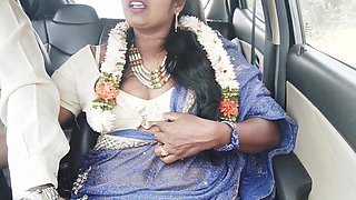 Indian Car Sex Telugu Dirty Talks.car Driver Try to Fuck Telugu Saree Aunty.