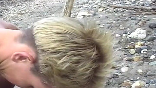 Ebony Amateur Got Cum All Over Her Pussy on the Beach