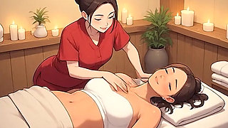 AI Generated Cartoon content, Uncensored video of mature Anime MILF, First Time Massage with Orgasm in the hotel