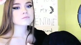 Very Hot Amateur French Teen couple tit fuck on Webcam