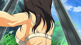 Bus Stop's Groping with a Hot Busty Schoolgirl - Hentai