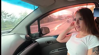 Sex in car, on street, with xxx porn. super hot!
