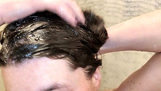 Brunette big boobs takes it also anal