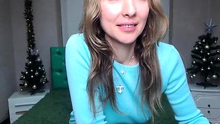 Busty Ukrainian MILF strips off to panties on webcam