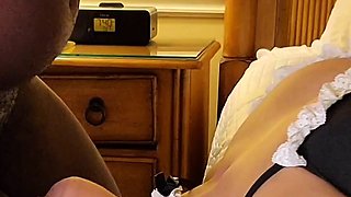 Homemade amateur riding cock cumshot swallow in lingerie