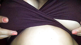 I walk into my stepdad's room and climb on top of him to move my tits. He ends up sucking my fat ass.
