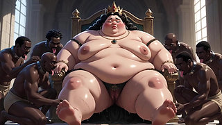 Massive BBW Mistress Full Body Worship - Slaves Lick Her to Ecstasy