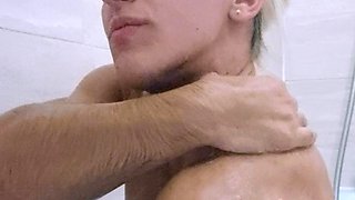 Small Tit Blonde Is Fucked In The Shower