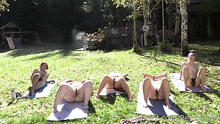 Natural Hairy Girls Doing Yoga Fetish Clip