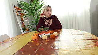 Sucking on my dick under the table while I'm talking to our stepmom