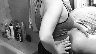 No Mercy POV Bathroom Pegging – Wife Pounds His Ass Until