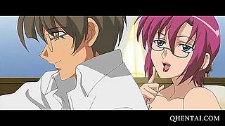 Hentai babe in glasses gets deep pounded