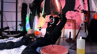 Shaved pussy blonde Tasha Reign with big boobs goes solo