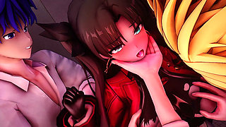Fate Grand Order - Rin Tohsaka Public Toilet Gangbang - 3D Hentai Animations