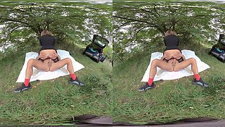 Amateur Brunette's Wild Public Passion in Uniform