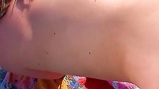 Strange guy fucks horny teens on the beach in the ass and gives cumshot