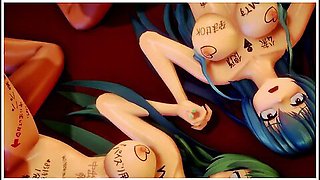 [mmd] Sanae And Tenshi Pregnancy Challenge
