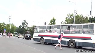 Euro Whore Fucks Huge Penis In Public Bus With Valentina Blue