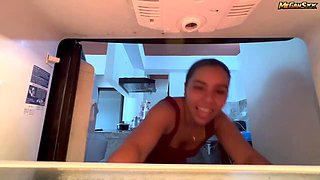 MeGanSxx Trapped in Scrubber Gets Rescued by Big-Butt Hottie