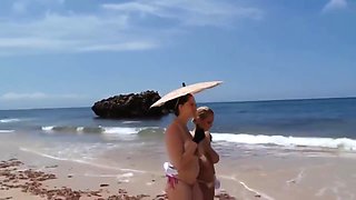Shin Kou Sabre In 2 Girls With Great Boobs Are Walking In The Beach