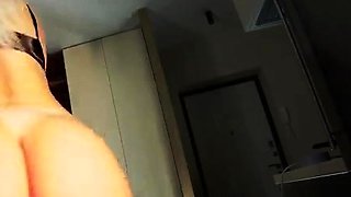 Close up with teen blonde sex doll rubbing her cunt
