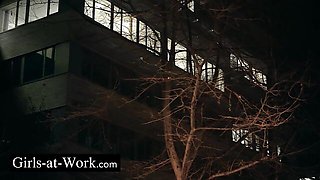 Innocent Angelika Grays's standing doggystyle sex