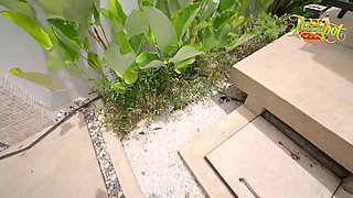 Petite Redhead Gets Fucked Hard by Pool Cleaner