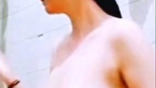 Sexy indian beauty stripping nude taking bath