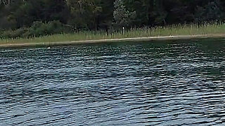 Sexy Granny Swims Naked in a Lake!