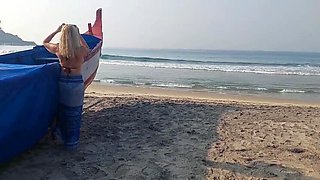 Amateur Blonde Housewife Creampie on Sofa - Homemade Mature Sex