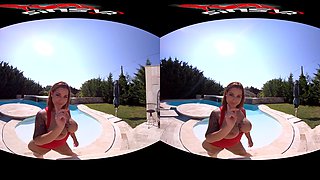 Heidi Van Horny - Pool Game; Busty Pornstar Solo