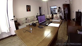 Alluring ebony teen radiates intense passionate desire during sensual moments