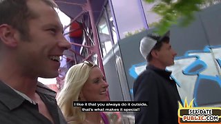 German public wife outdoor humped in threesome sex