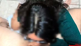 Teen Latina Babe Gives a Quick Blowjob Before School