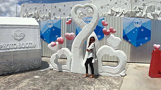 Thai girlfriend gives her white boyfriend a footjob and more