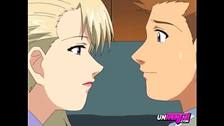 Horny MILF Secretary in Uniform Seduces Boss - Uncensored Hentai Blowjob & Creampie