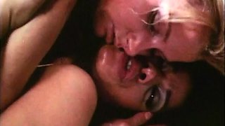 Blonde and brunette lesbian girls licking and toying