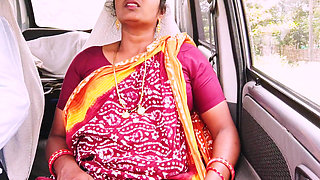 Telugu Step Mom Car Sex Long Drive for Sex with Step Son, Telugu Dirty Talks.