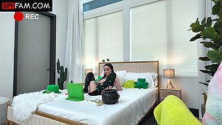 Stepbrother Catches Selina Imai Playing With Her Pussy For Her Fans