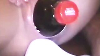 My fat cooter crammed with a huge bottle