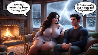 Kevin Finds Passion with His Stepmother During a Long Winter Absence (ai Generated)