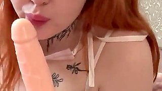 Cute Babe Orgasms and Fucks Herself with a Dildo