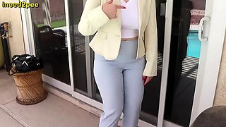 INEED2PEE IPOD Anastasia Rose lockedout wetting office outfit - Ineed2pee Ineedamommy
