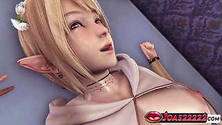 Seductive Elf Girl in 3D Hentai - Pussy Fingering, Anal Lick, and Wet Standing Pussylicking Squirt