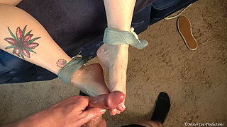 A Footjob From Your Stepmom After Ruining Her Shoes POV