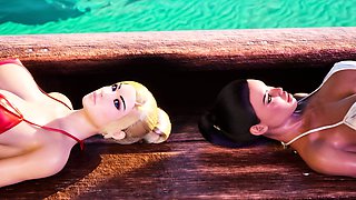 Hardcore sex in the castle in 3d