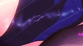 Hentai - Blue-Eyed Tease Handjob and Wet Suck