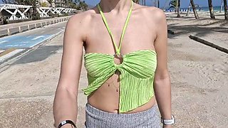 HottPussy118 Flashes Big Tits in Public Caribbean