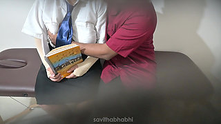 Indian Teacher Using College Student in College